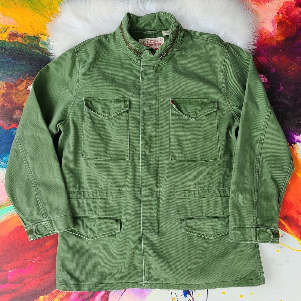 Mens Levi's Green Denim Trucker Jacket- XXL